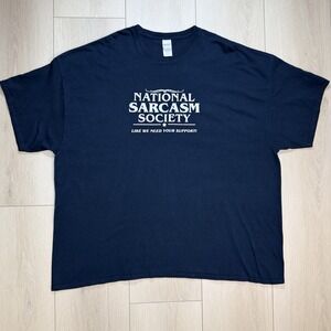 National Sarcasm Society T Shirt Mens 4XL Black Funny Humor Graphic Tee Gildan